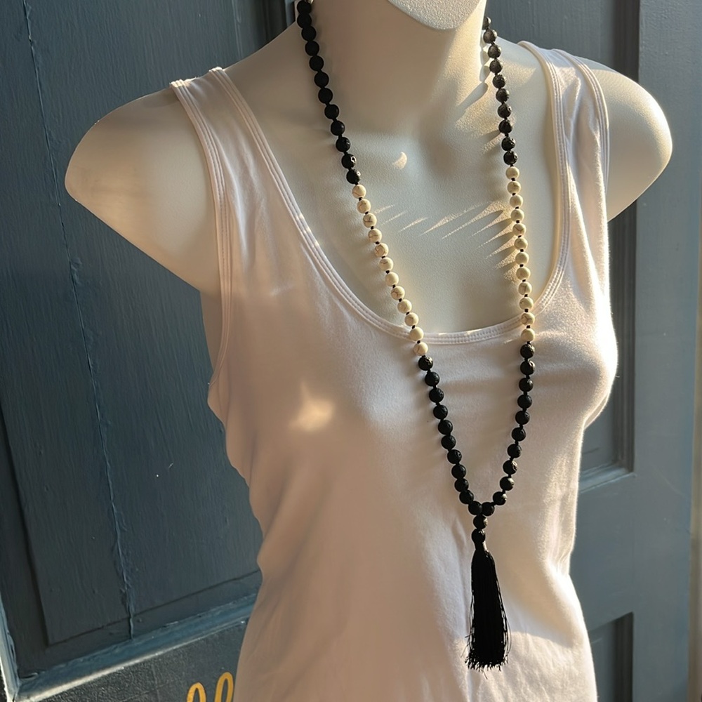 The Royal Standard Black Tassel Necklace